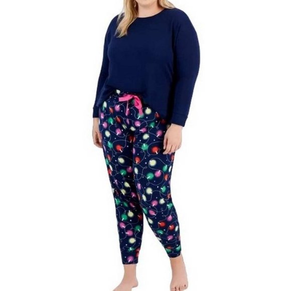 Jenni Other - JENNI Long Sleeve Mix It Holiday Pajama Set 3X (8181)